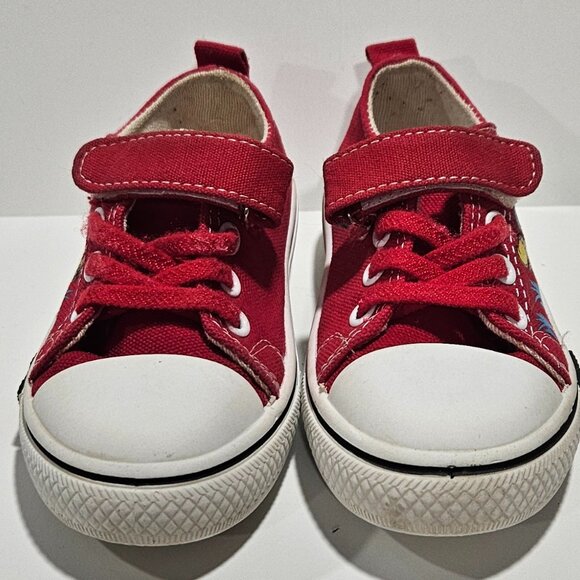 Toddler Red Dinosaur Team Canvas Sneakers Size(US 8) Hook & Loop Lace - Picture 3 of 9